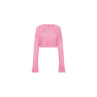 Kulani Crochet Long Sleeve Crop - Rose Pink