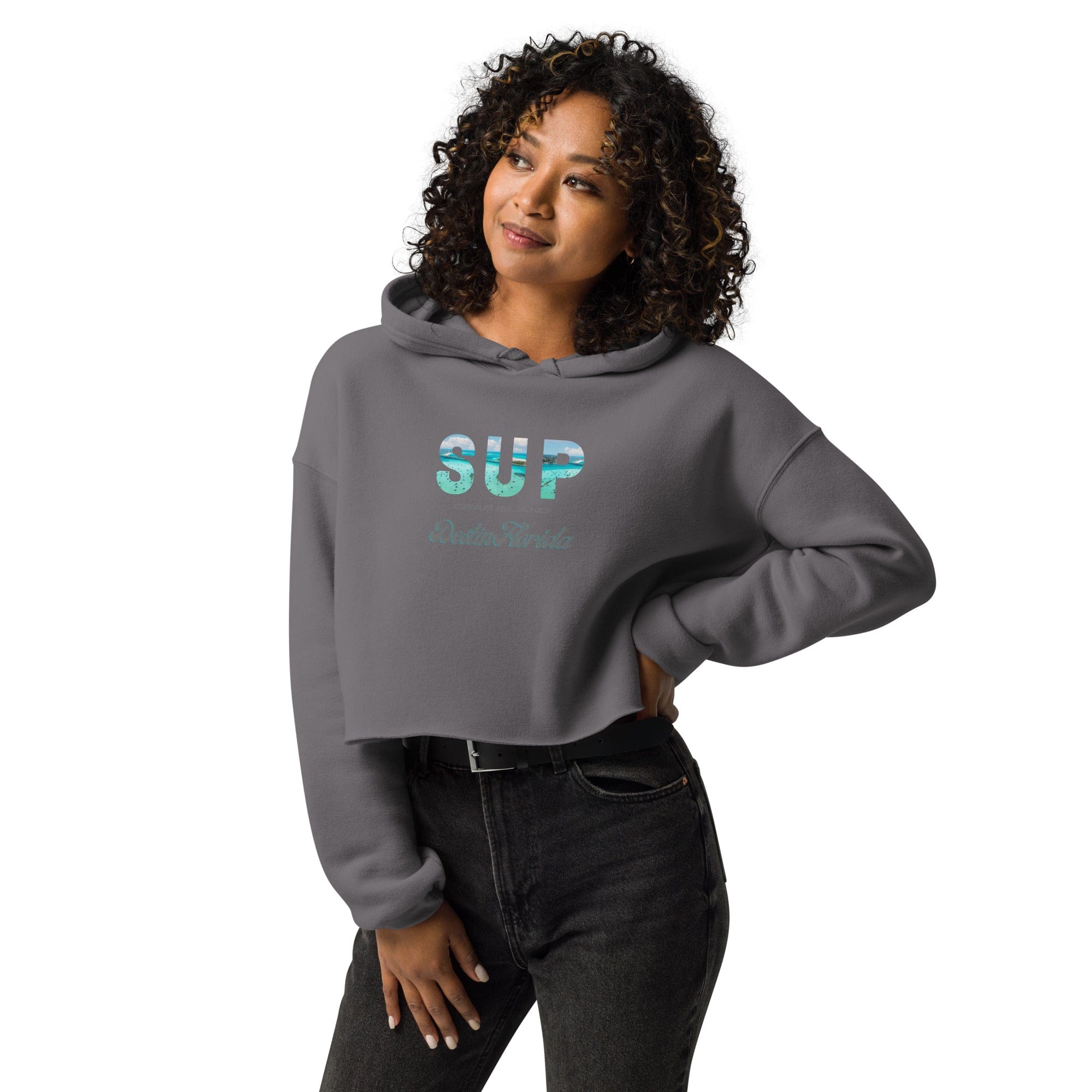 SUP Crab Island Destin Women's Cropped Hoodie